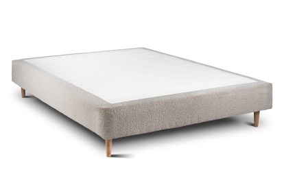Sommier Tapissier 135x190 cm - H35 cm - Bouclette - Beige clair