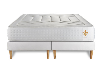 Ensemble Matelas Sommier 200x200 cm - 2 Sommiers Blanc - Vingt-Quatre