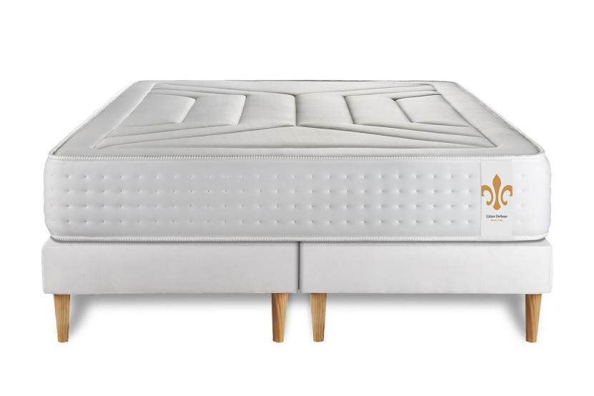 Ensemble Matelas Sommier 200x200 cm - 2 Sommiers Blanc - Vingt-Quatre