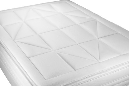 Ensemble Matelas Sommier 140x190 cm - Sommier Blanc (déjà monté) - Vingt-Huit PLUS