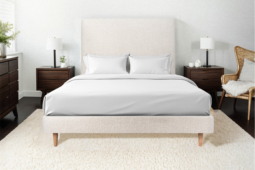 Sommier Tapissier 150x190 cm - H29 cm - Bouclette - Beige clair