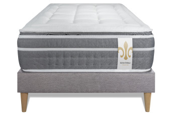 Ensemble Matelas Sommier 90x200 cm - Sommier Gris (déjà monté) - Trente PLUS