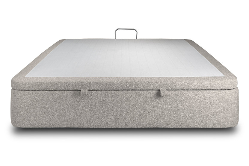 Sommier Coffre 160x200 cm - Bouclette - Gris