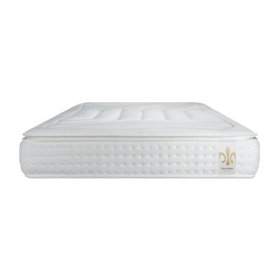 Pack lit complet 200x200 cm - Matelas + 2 Sommiers Blancs + 2 oreillers + Couette - Vingt-Quatre PLUS