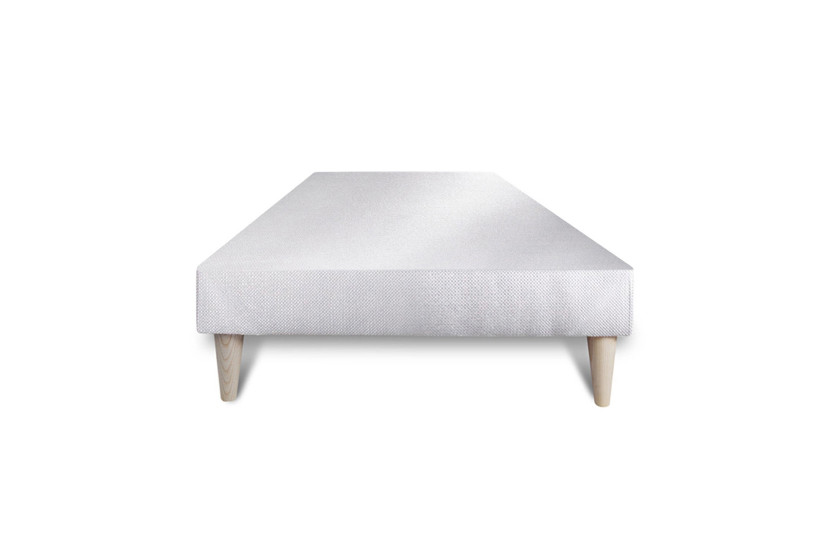 Ensemble Matelas Sommier 90x190 cm - Sommier Blanc (déjà monté) - Vingt-Huit PLUS