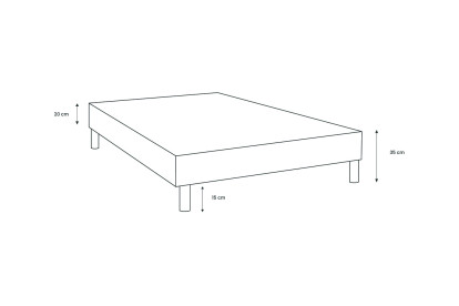 Sommier Tapissier 80x200 cm - H35 cm - Toile nattée - Gris anthracite