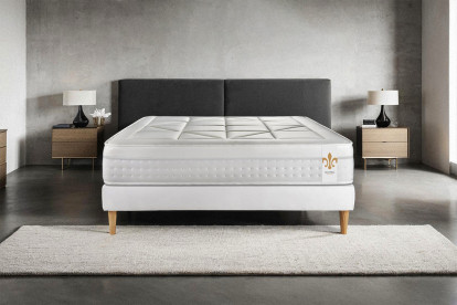 Ensemble Matelas Sommier 140x190 cm - Sommier Blanc (en kit) - Vingt-Huit