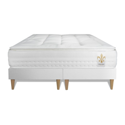 Ensemble Matelas Sommier 160x200 cm - 2 Sommiers Blanc - Vingt-Huit PLUS