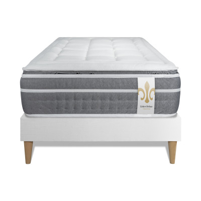 Ensemble Matelas Sommier 90x190 cm - Sommier Blanc (en kit) - Trente PLUS