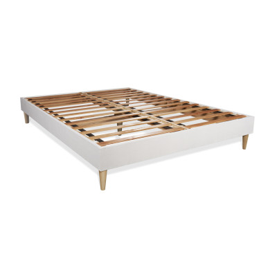 Ensemble Matelas Sommier 140x190 cm - Sommier Blanc (en kit) - Vingt-Quatre PLUS