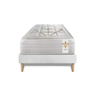 Ensemble Matelas Sommier 90x200 cm - Sommier Blanc (en kit) - Vingt-Huit