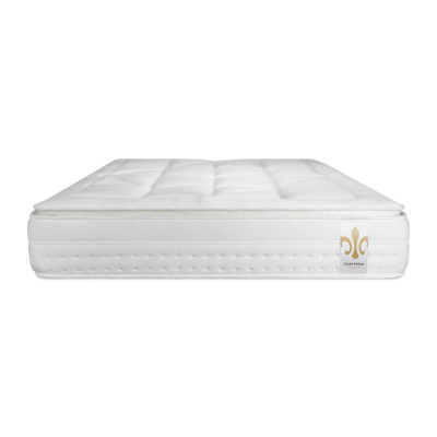 Pack lit complet 140x190 cm - Matelas + Sommier Blanc + 2 oreillers + Couette - Vingt-Huit PLUS