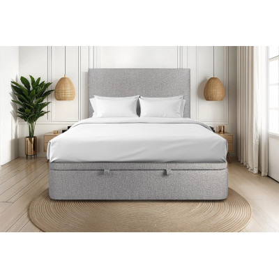 Sommier Coffre 140x200 cm - Bouclette - Gris