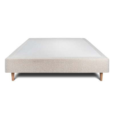 Sommier Tapissier 160x200 cm - H35 cm - Bouclette - Beige clair