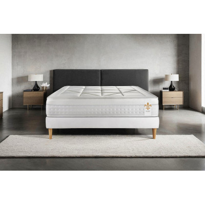 Ensemble Matelas Sommier 140x200 cm - Sommier Blanc (en kit) - Vingt-Huit