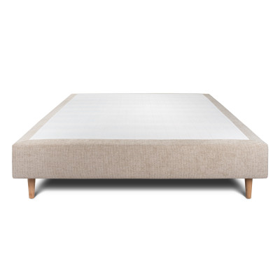 Sommier Tapissier 140x200 cm - H35 cm - Toile nattée - Beige brun