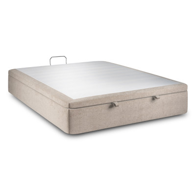 Sommier Coffre 160x200 cm - Toile nattée  - Beige brun