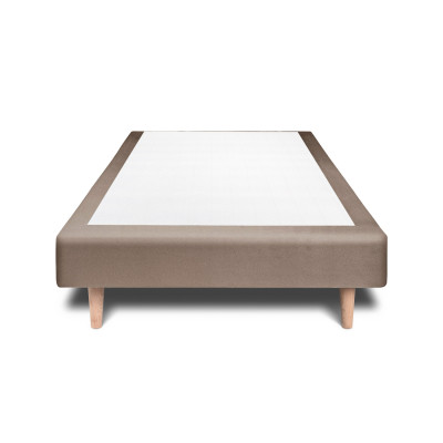 Sommier Tapissier 100x200 cm - H29 cm - Velours - Taupe