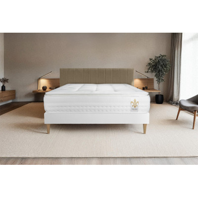 Ensemble Matelas Sommier 160x200 cm - Sommier Blanc (déjà monté) - Vingt-Huit PLUS