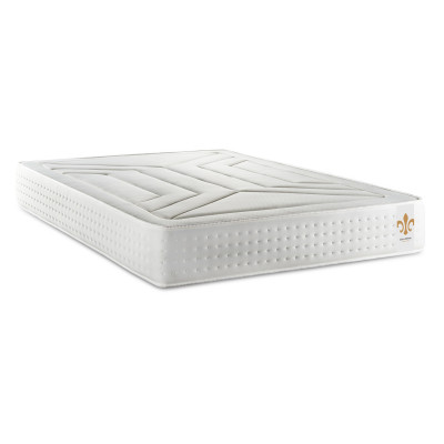 Pack lit complet 160x200 cm - Matelas + Sommier Gris + 2 oreillers + Couette - Vingt-Quatre