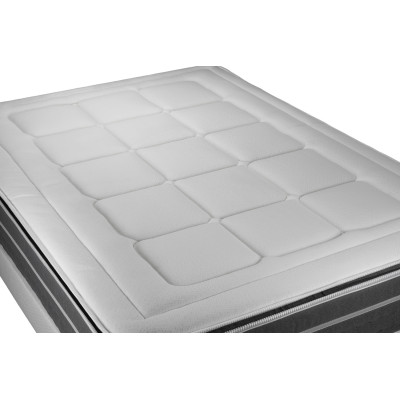 Pack lit complet 140x200 cm - Matelas + Sommier Blanc + 2 oreillers + Couette - Trente PLUS