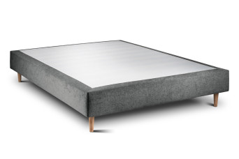 Sommier Tapissier 160x200 cm - H35 cm - Toile nattée - Gris anthracite