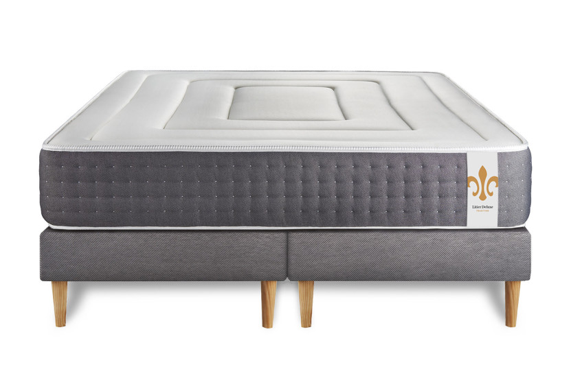 Ensemble Matelas Sommier 160x200 cm - 2 Sommiers Gris - Vingt-Six