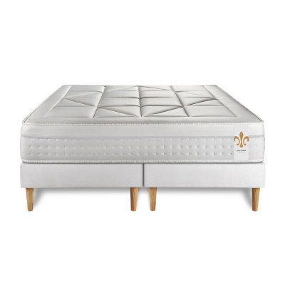 Ensemble Matelas Sommier 200x200 cm - 2 Sommiers Blanc - Vingt-Huit