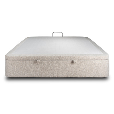 Sommier Coffre 140x190 cm - Bouclette - Beige clair