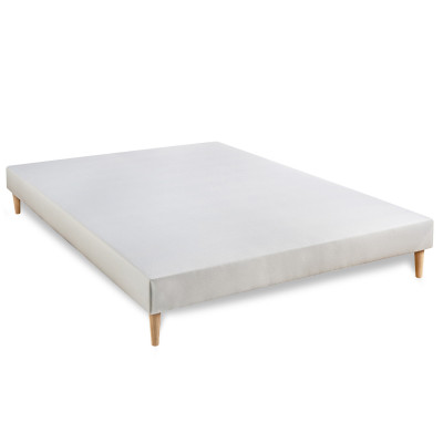 Pack lit complet 140x190 cm - Matelas + Sommier Blanc + 2 oreillers + Couette - Vingt-Six