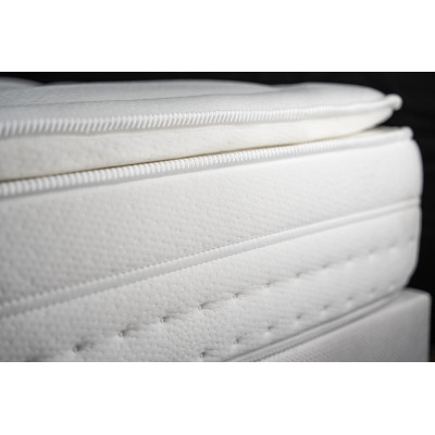 Pack lit complet 200x200 cm - Matelas + Sommier Gris (en kit) + 2 oreillers + Couette - Vingt-Huit PLUS