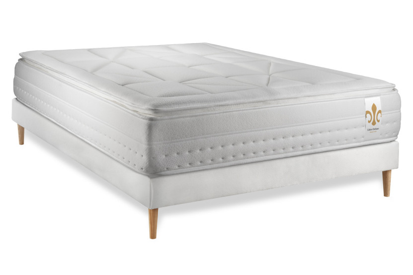 Ensemble Matelas Sommier 160x200 cm - Sommier Blanc (en kit) - Vingt-Huit PLUS