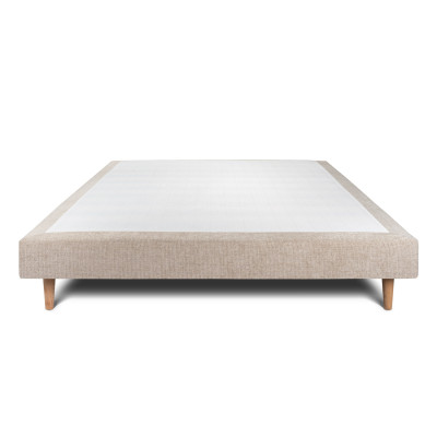 Sommier Tapissier 160x200 cm - H29 cm - Toile nattée - Beige brun
