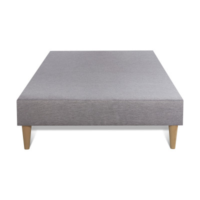 Ensemble Matelas Sommier 90x200 cm - Sommier Gris (déjà monté) - Vingt-Six PLUS