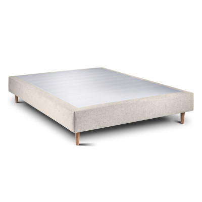 Sommier Tapissier 150x200 cm - H35 cm - Toile nattée - Beige clair
