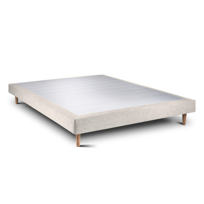 Sommier Tapissier 140x200 cm - H29 cm - Toile nattée - Beige clair