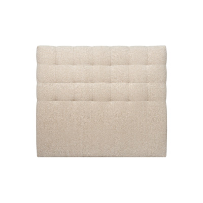 Tête de lit 200 cm Capitonnée - Tissu Bouclette Beige Clair