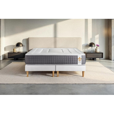 Ensemble Matelas Sommier 200x200 cm - 2 Sommiers Blanc - Vingt-Six