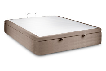 Sommier Coffre 140x200 cm - Velours - Taupe