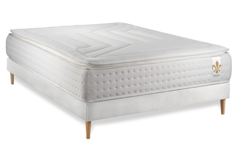 Ensemble Matelas Sommier 140x200 cm - Sommier Blanc (déjà monté) - Vingt-Quatre PLUS