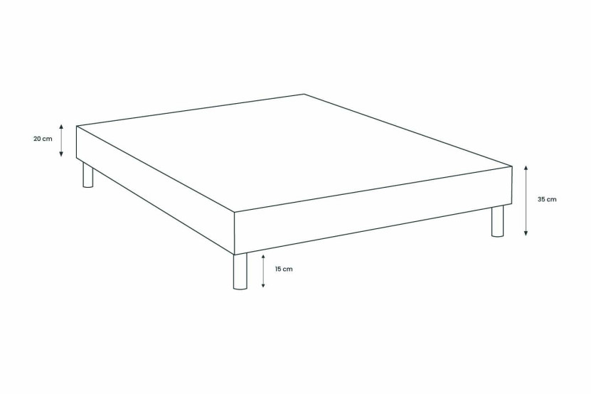 Sommier Tapissier 150x190 cm - H35 cm - Bouclette - Gris