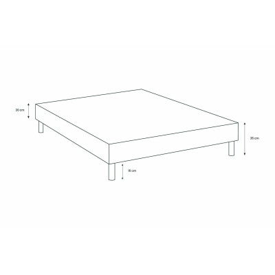 Sommier Tapissier 140x200 cm - H35 cm - Toile nattée - Beige brun