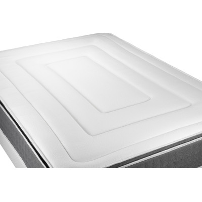 Ensemble Matelas Sommier 180x200 cm - 2 Sommiers Gris - Vingt-Six PLUS