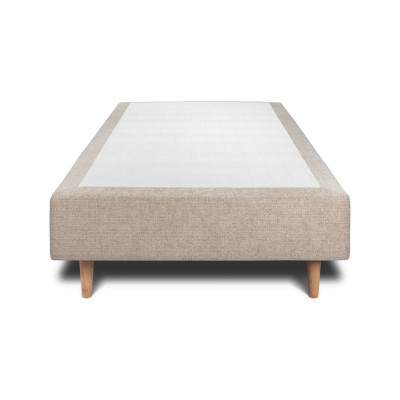 Sommier Tapissier 100x200 cm - H35 cm - Toile nattée - Beige brun