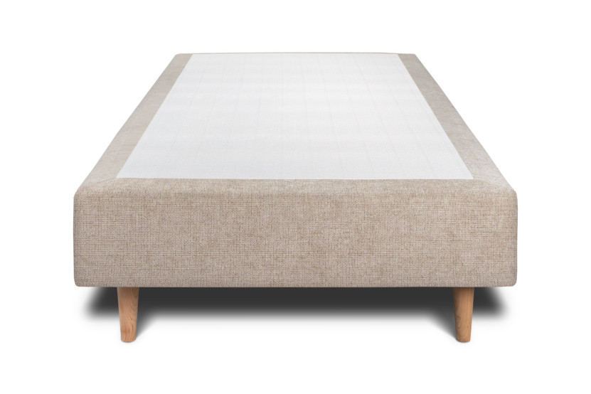 Sommier Tapissier 100x200 cm - H35 cm - Toile nattée - Beige brun
