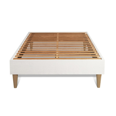 Ensemble Matelas Sommier 90x190 cm - Sommier Blanc (en kit) - Vingt-Six PLUS