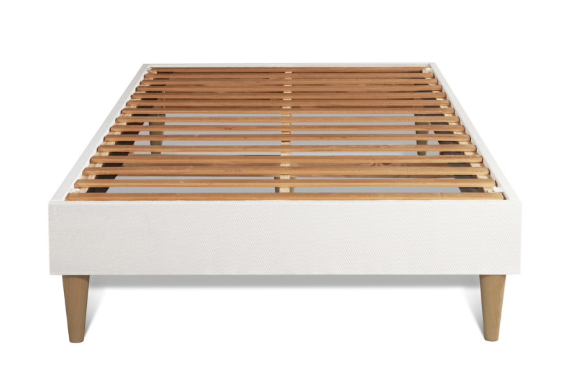 Ensemble Matelas Sommier 90x190 cm - Sommier Blanc (en kit) - Vingt-Six PLUS