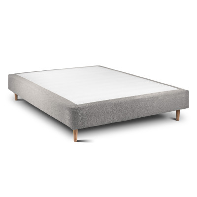 Sommier Tapissier 160x200 cm - H35 cm - Bouclette - Gris