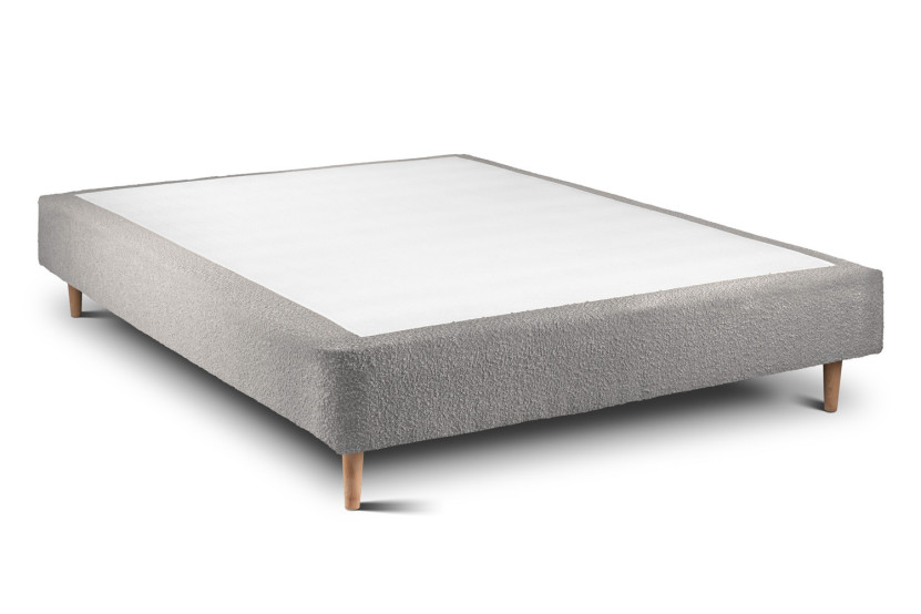Sommier Tapissier 160x200 cm - H35 cm - Bouclette - Gris