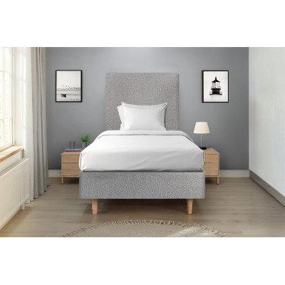 Sommier Tapissier 90x190 cm - H35 cm - Bouclette - Gris
